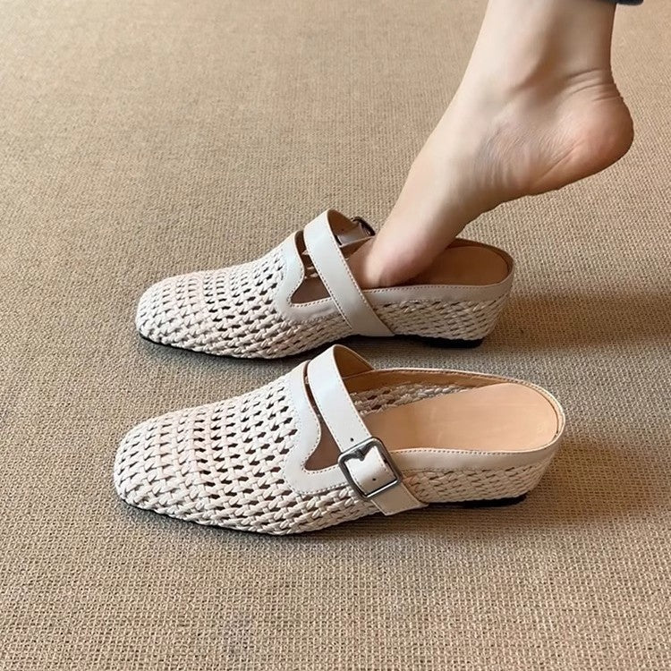 Damen Clogs mit modischem Geflecht und verstellbarem Riemen Heidi Mode - Image 2