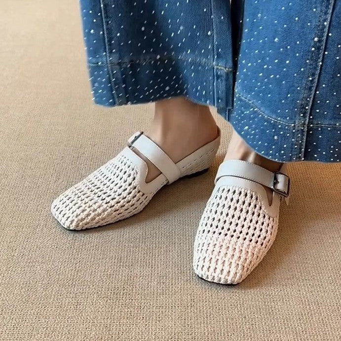 Damen Clogs mit modischem Geflecht und verstellbarem Riemen Heidi Mode - Image 4