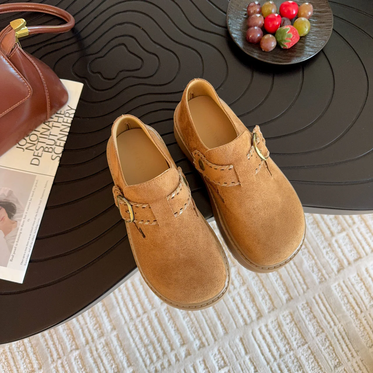 Damen Clogs mit modischem Schnallenverschluss und dickem Plateau-Heel Heidi Mode - Image 4