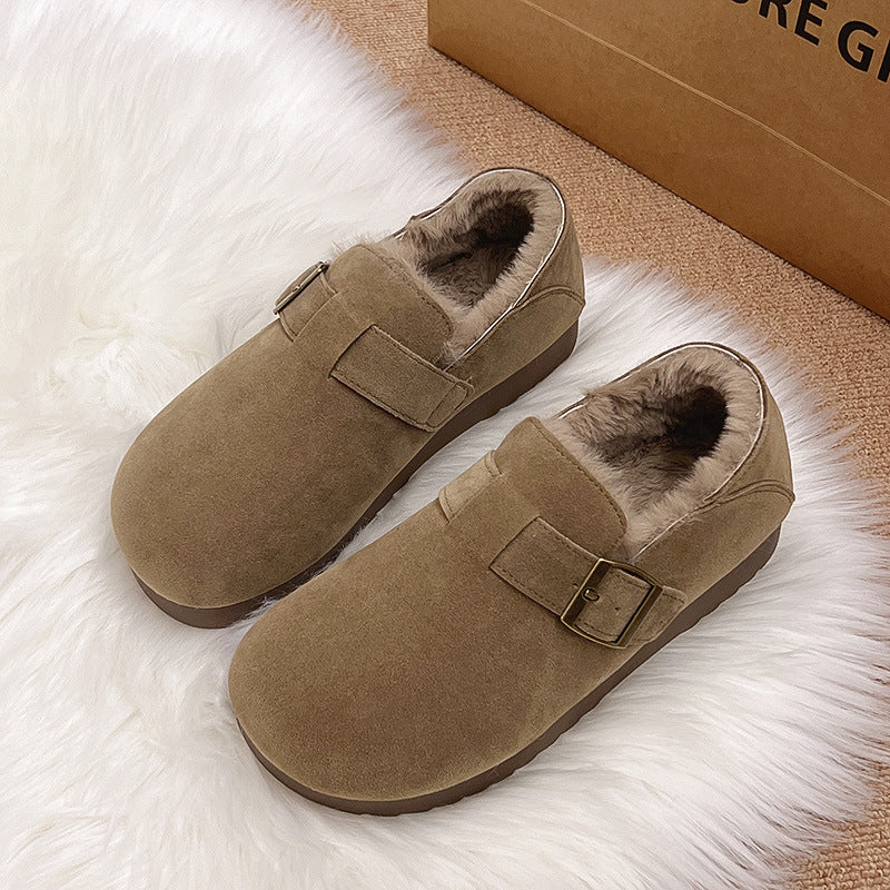 Damen Clogs mit weichem Kunstfellfutter und dekorativem Schnallenverschluss Heidi Mode - Image 4