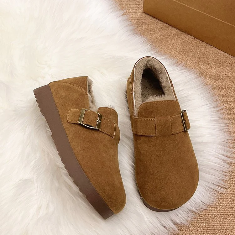 Damen Clogs mit weichem Kunstfellfutter und dekorativem Schnallenverschluss Heidi Mode - Image 6