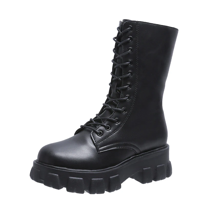 Damen Combat Boots mit extrastarker Profilsohle und modischem Schnürsystem Heidi Mode - Image 5