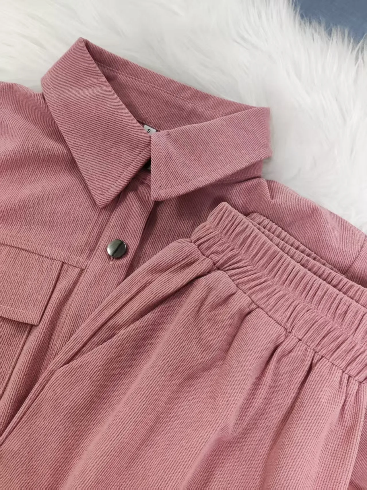 Damen Cord-Hosenanzug mit Klassischem Kragen und Elastischem Bund Heidi-Mode - Image 3