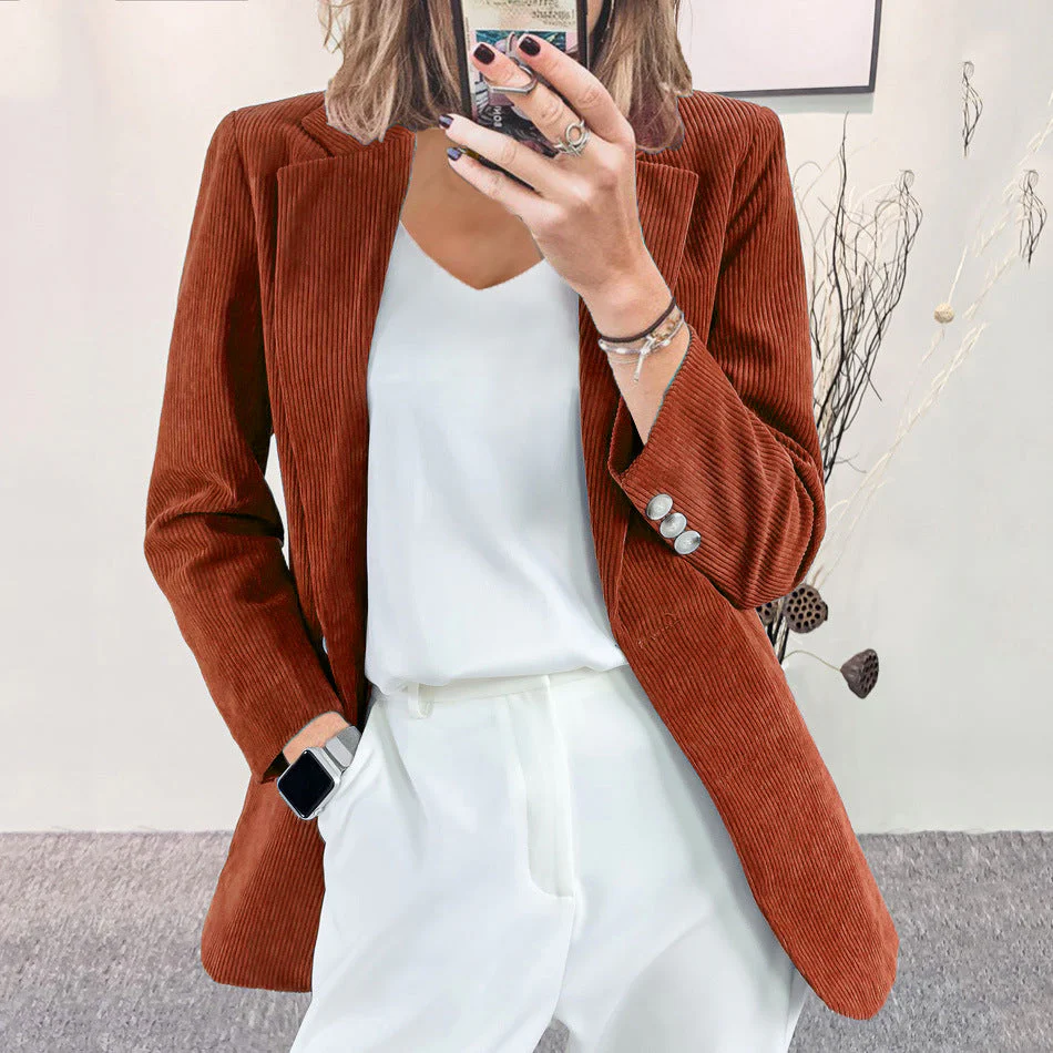 Damen Cordblazer mit Feiner Textur und Eleganten Details Heidi-Mode - Image 10