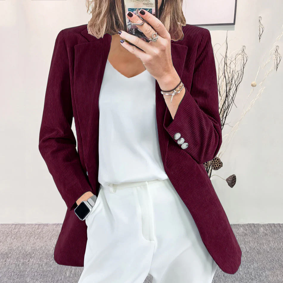 Damen Cordblazer mit Feiner Textur und Eleganten Details Heidi-Mode - Image 2