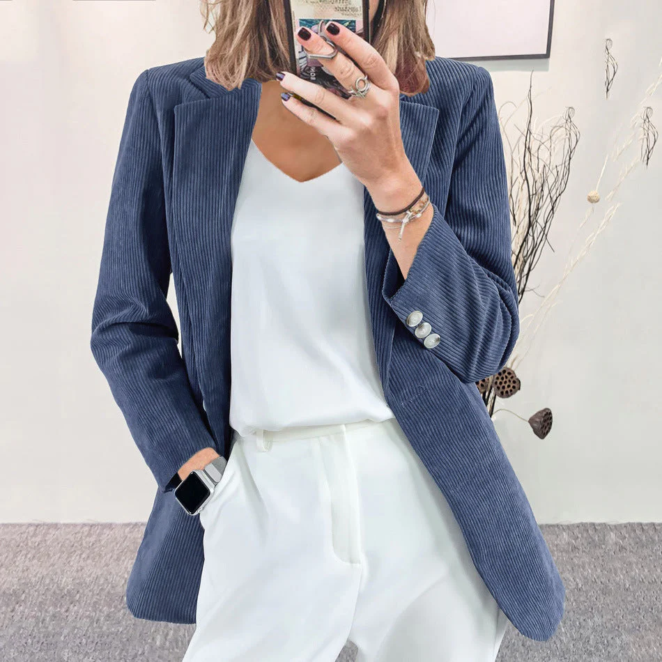 Damen Cordblazer mit Feiner Textur und Eleganten Details Heidi-Mode - Image 3