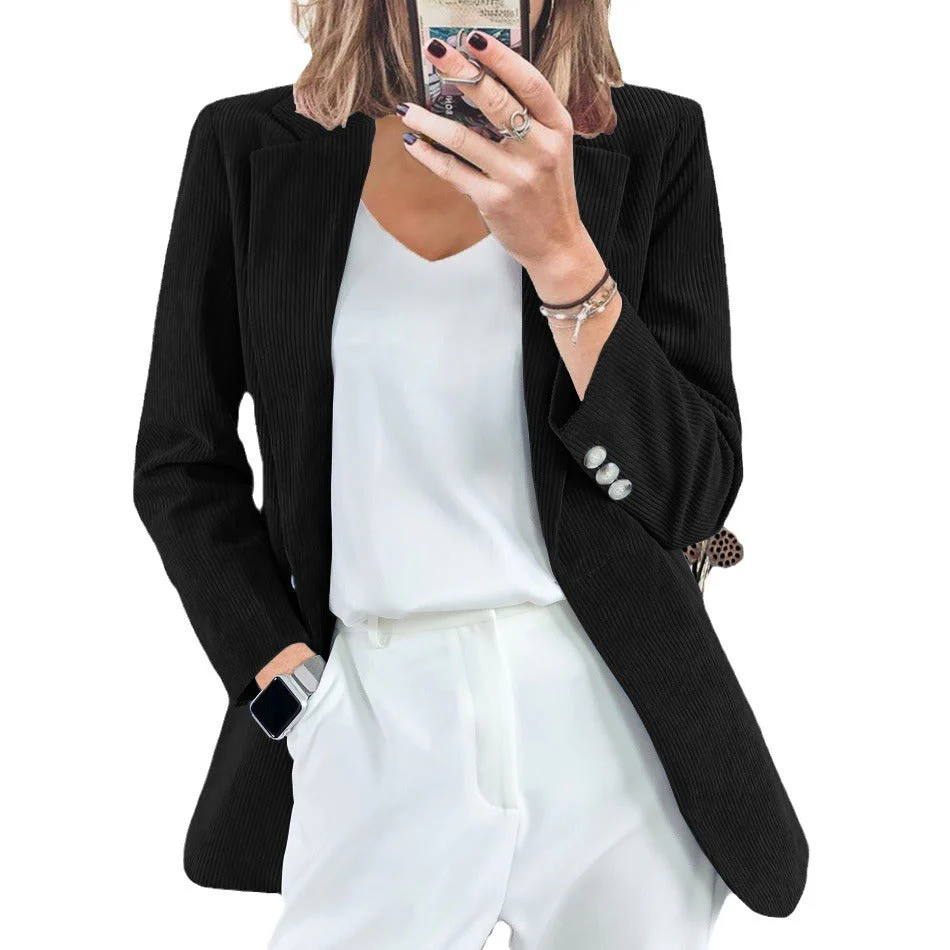 Damen Cordblazer mit Feiner Textur und Eleganten Details Heidi-Mode - Image 5