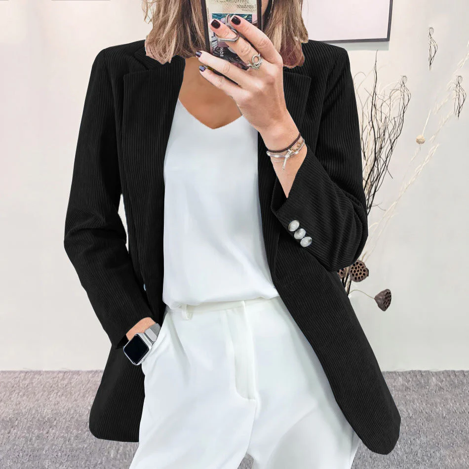 Damen Cordblazer mit Feiner Textur und Eleganten Details Heidi-Mode - Image 7