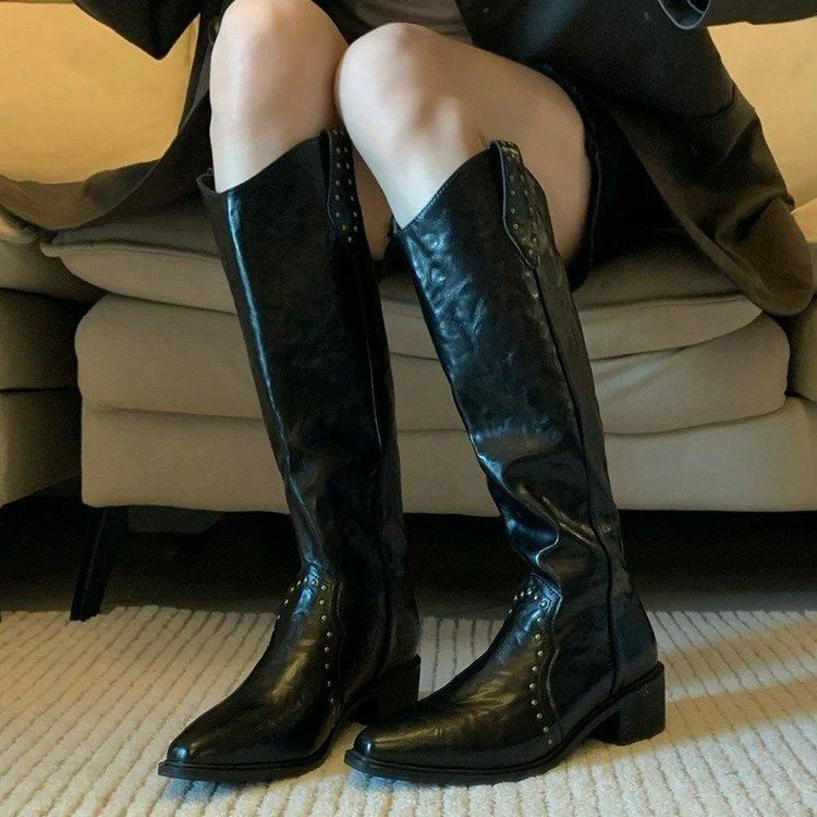 Damen Cowboy-Stiefel mit dekorativen Nieten Heidi Mode - Image 4