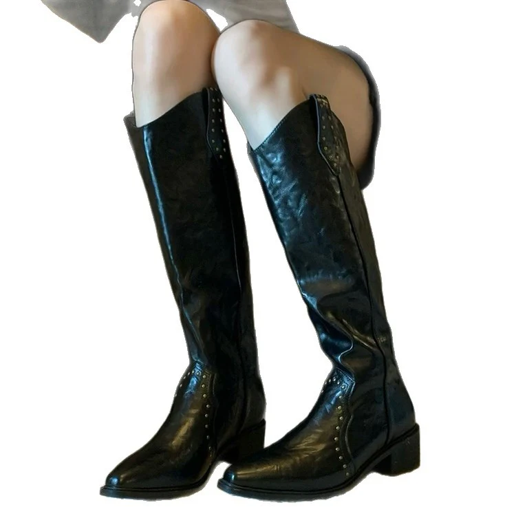 Damen Cowboy-Stiefel mit dekorativen Nieten Heidi Mode - Image 5