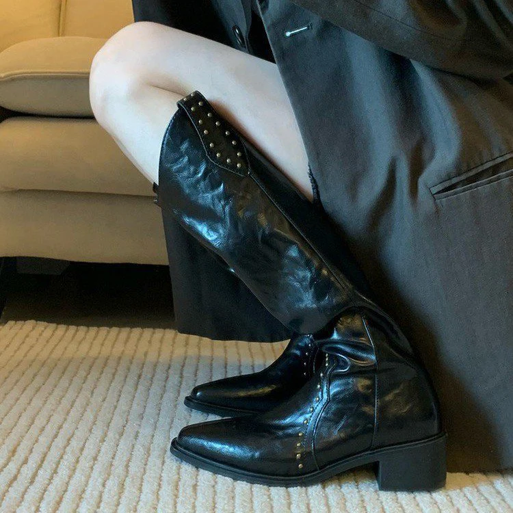 Damen Cowboy-Stiefel mit dekorativen Nieten Heidi Mode - Image 7