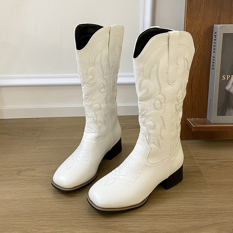 Damen Cowboystiefel im edlen Design mit detaillierter Stickerei Heidi Mode - Image 4