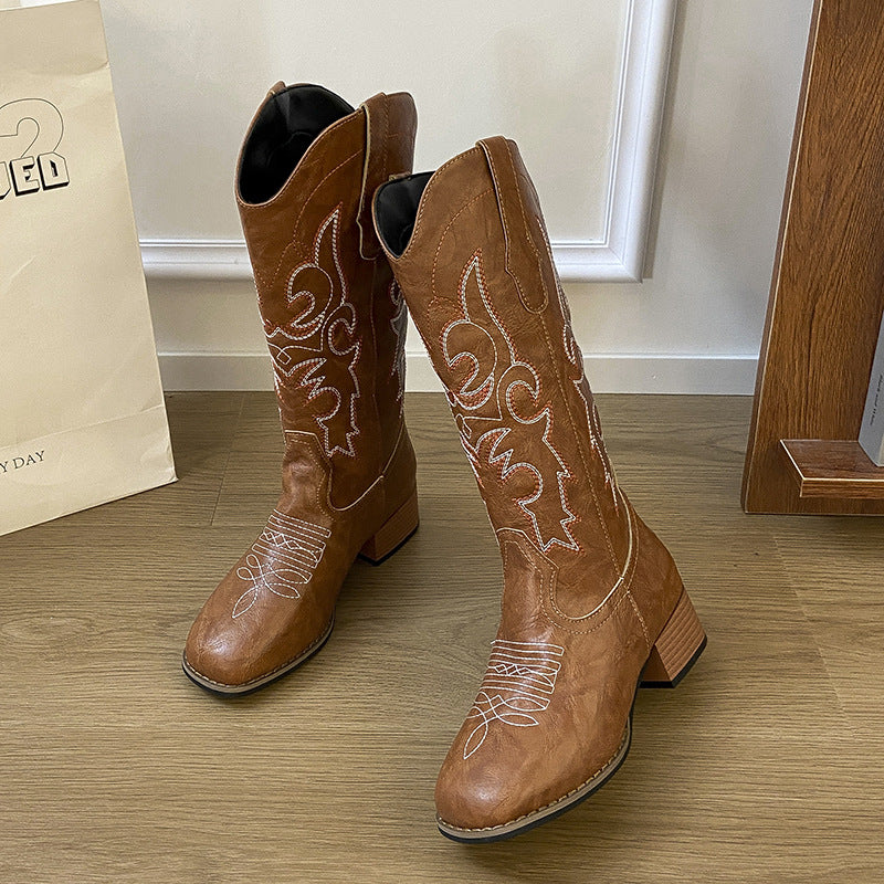 Damen Cowboystiefel im edlen Design mit detaillierter Stickerei Heidi Mode - Image 6