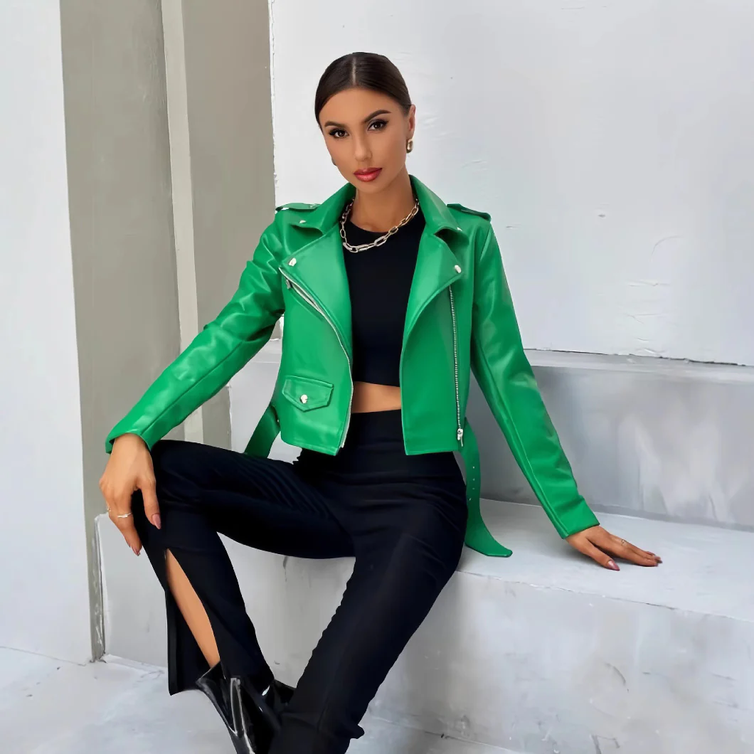 Damen cropped Bikerjacke Heidi-Mode - Image 3