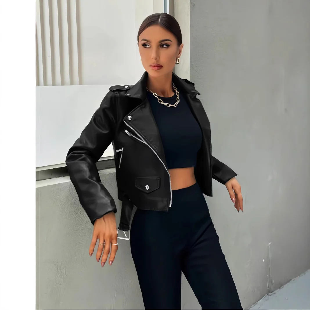 Damen cropped Bikerjacke Heidi-Mode - Image 4