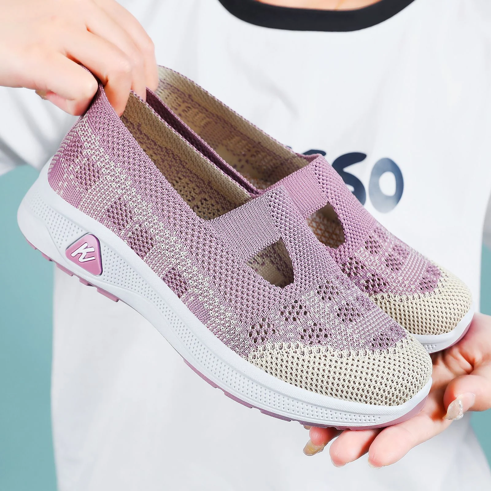 Damen Cushioned Slip-On Sneakers mit atmungsaktivem Obermaterial Heidi Mode - Image 3
