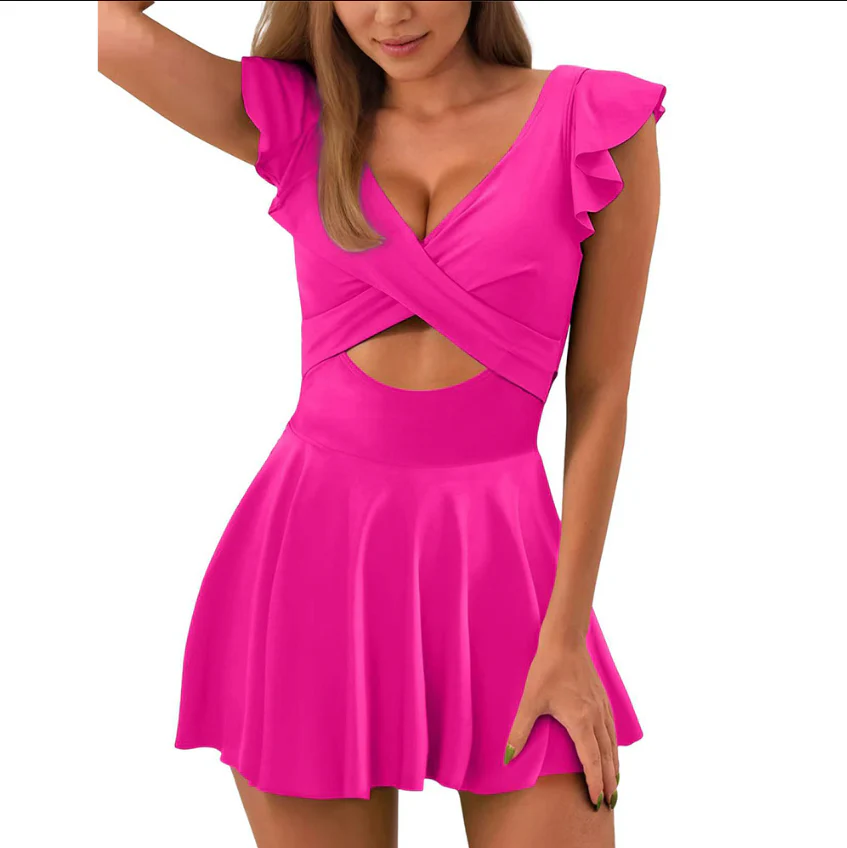 Damen Denim-Kleid mit Rüschendetails und Femininer Silhouette Heidi-Mode - Image 8