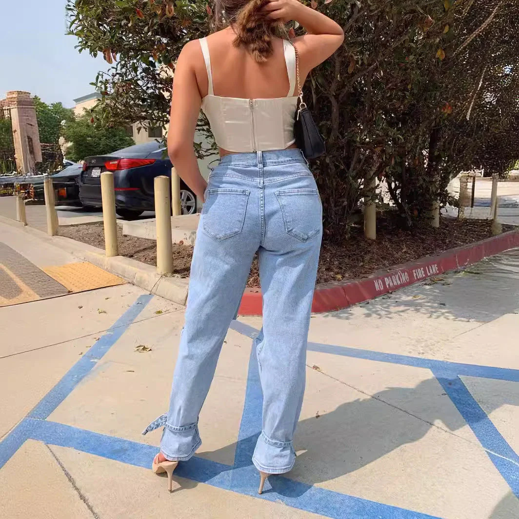 Damen Destroyed Jeans Im Modernen Weitchnitt mit Lässiger Eleganz Heidi-Mode - Image 4