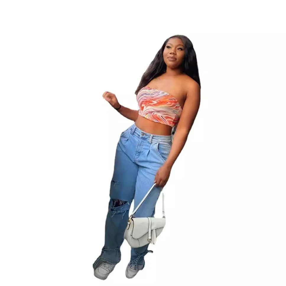 Damen Destroyed Jeans Im Modernen Weitchnitt mit Lässiger Eleganz Heidi-Mode - Image 5