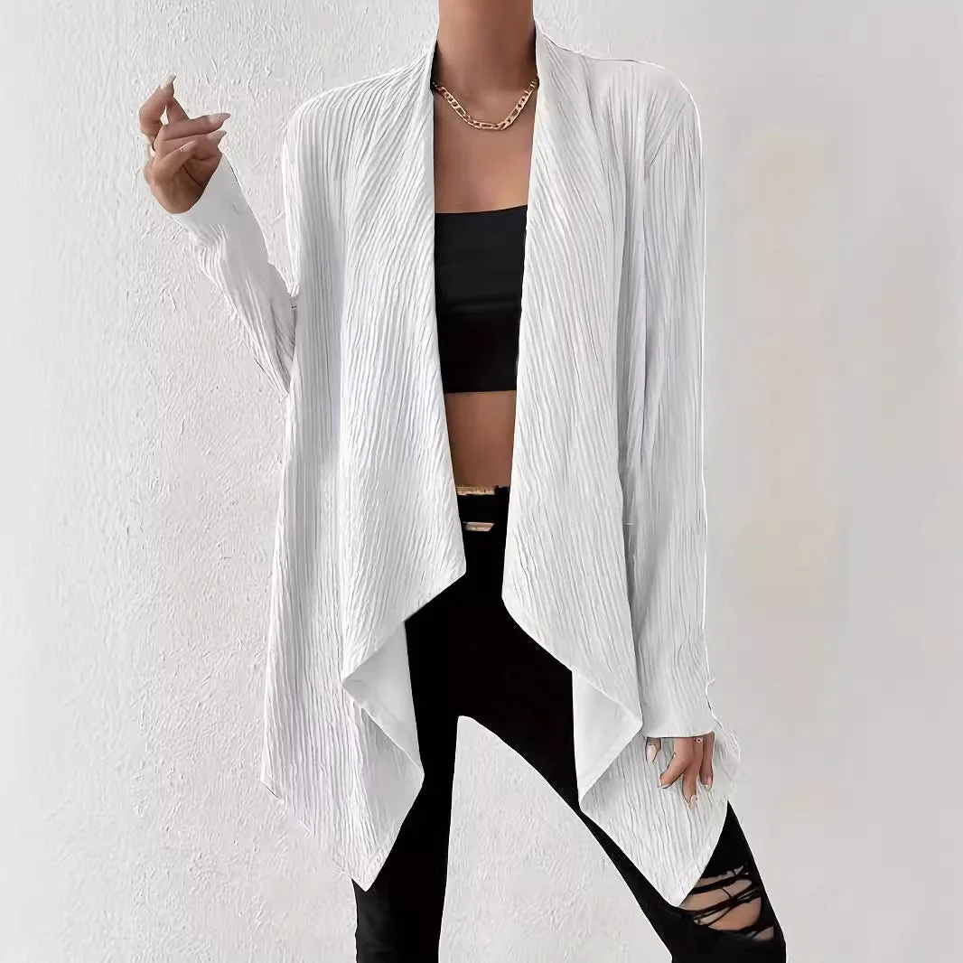 Damen Drapierte Langjacke Aus Atmungsaktivem Material mit Modernem Schnitt Heidi-Mode - Image 2