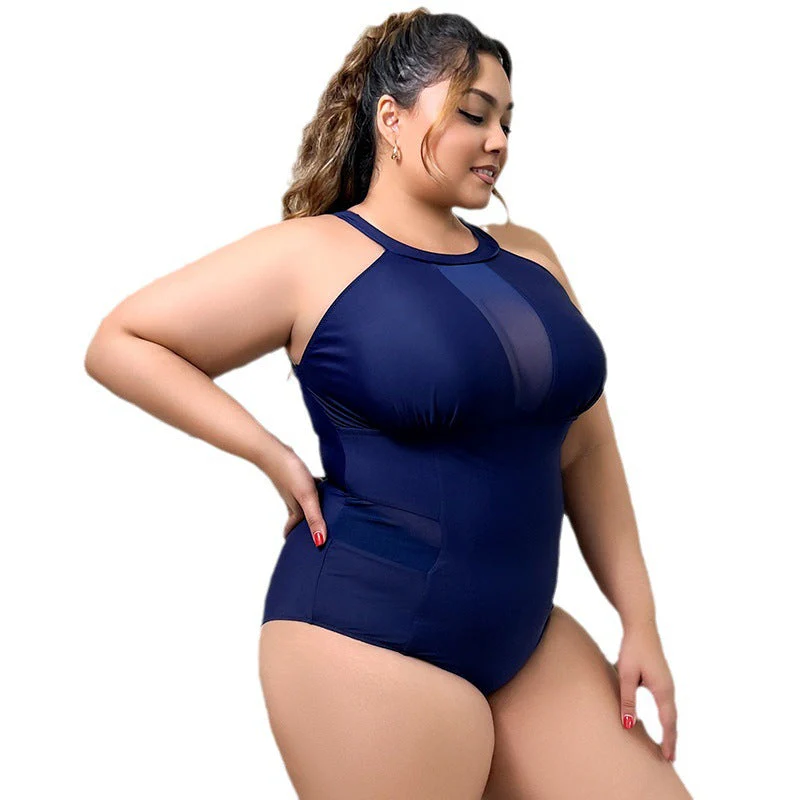 Damen Einteiler Badeanzug mit Raffinierter Transparent-Einlage und Seitlichen Einsätzen Heidi-Mode - Image 5