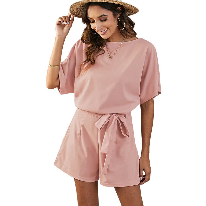 Damen Einteiler Jumpsuit mit Lässigem Schnitt und Bindegürtel Heidi-Mode - Image 4