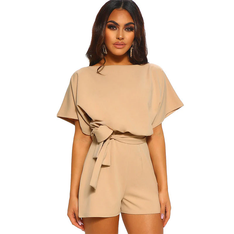 Damen Einteiler Jumpsuit mit Lässigem Schnitt und Bindegürtel Heidi-Mode - Image 7