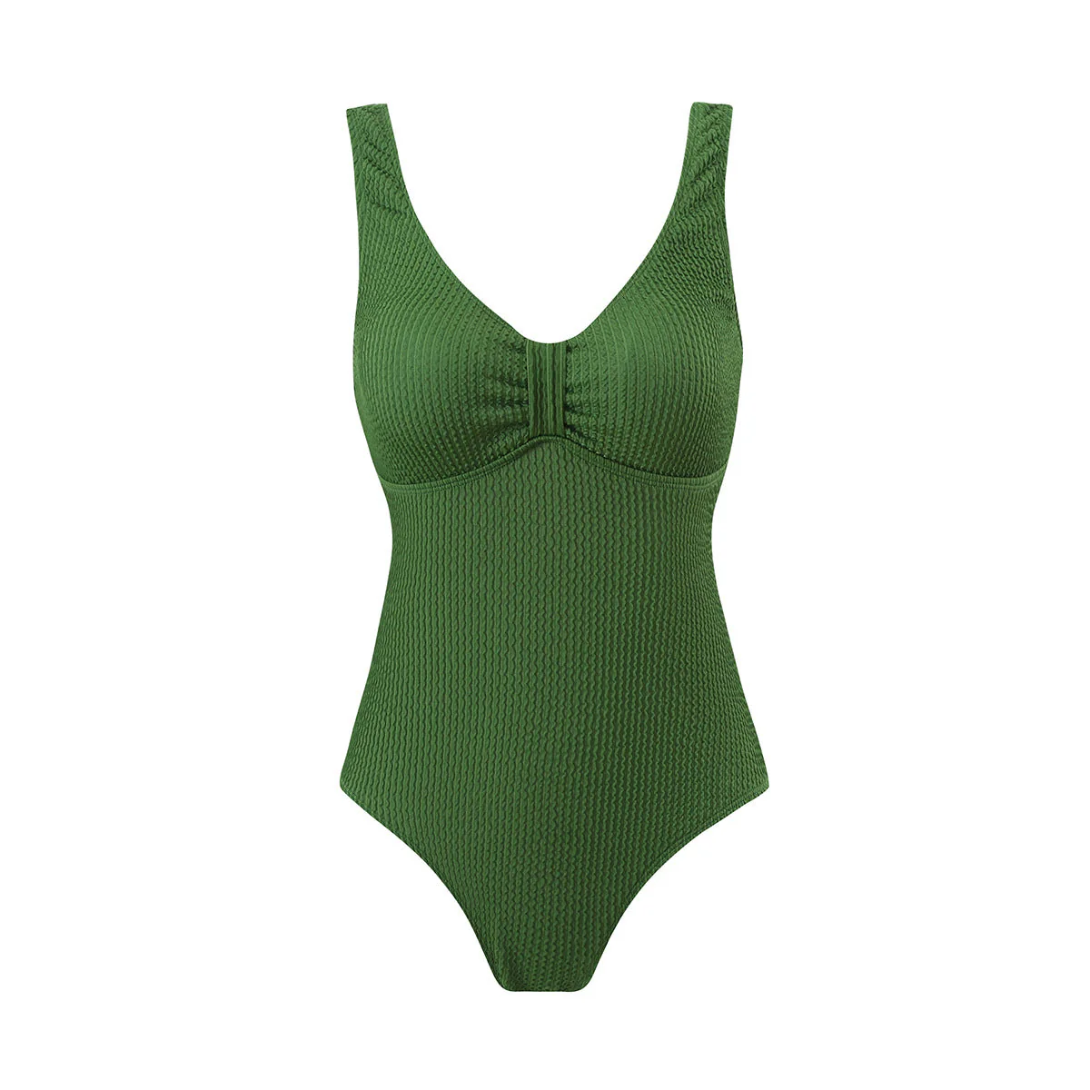 Damen Einteiliger Badeanzug mit Strukturiertem Obermaterial und Sportlichem Schnitt Heidi-Mode - Image 3