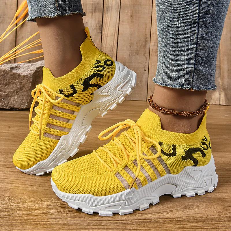 Damen elastische Sport-Sneaker mit atmungsaktiver Strickstruktur Heidi Mode - Image 2