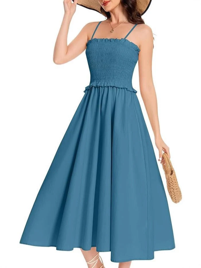 Damen Elastisches Maxikleid mit Rüschendetails und Geschmeidigem Material Heidi-Mode - Image 12