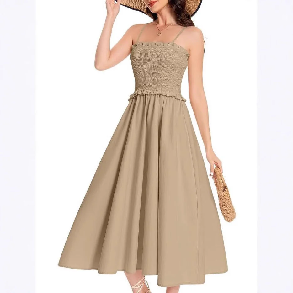 Damen Elastisches Maxikleid mit Rüschendetails und Geschmeidigem Material Heidi-Mode - Image 3