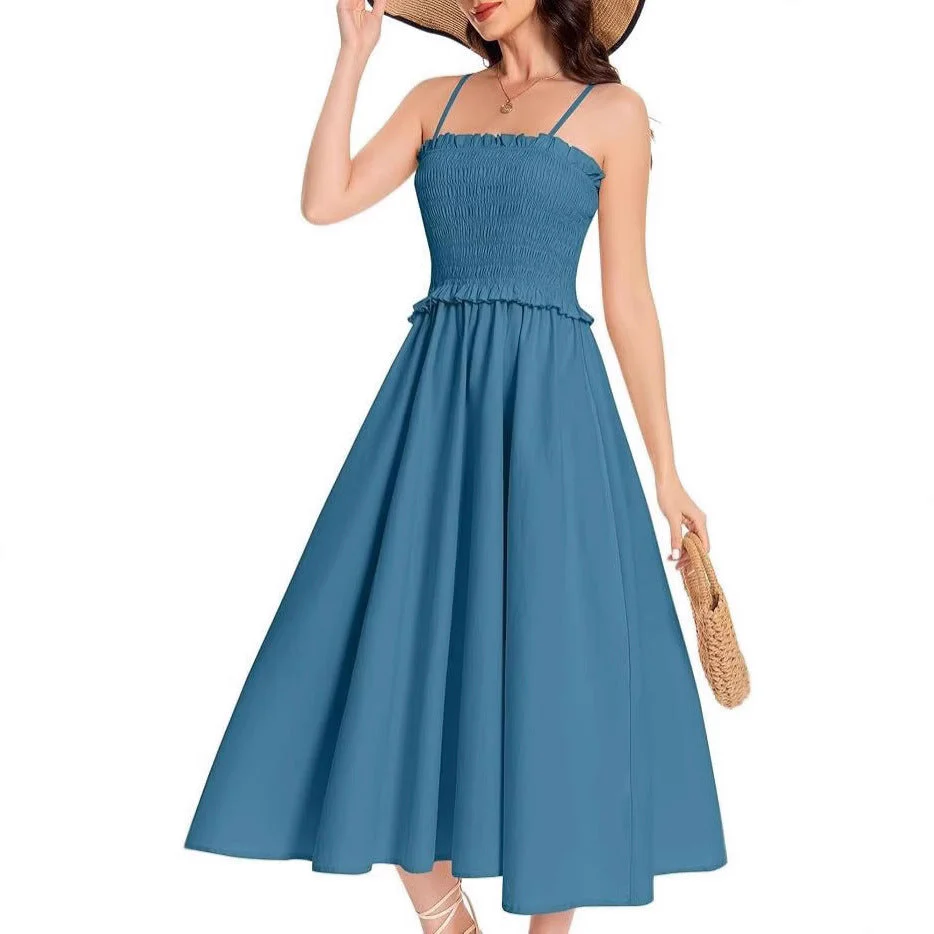 Damen Elastisches Maxikleid mit Rüschendetails und Geschmeidigem Material Heidi-Mode - Image 4