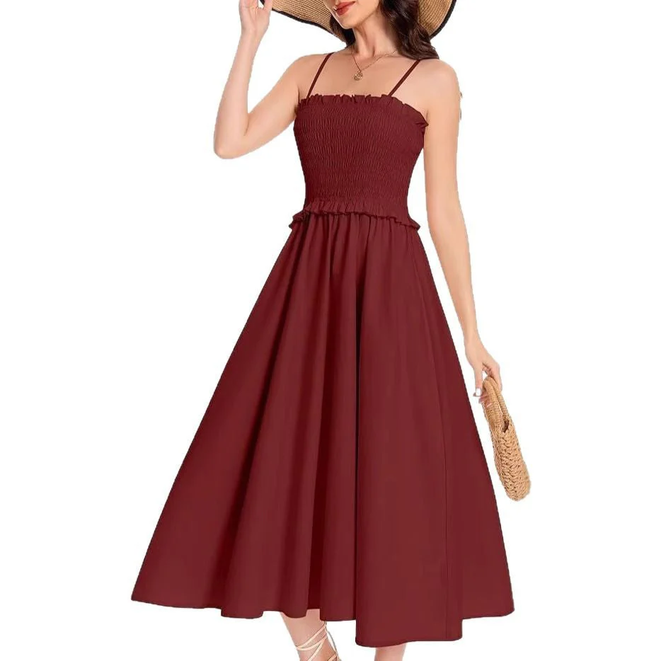 Damen Elastisches Maxikleid mit Rüschendetails und Geschmeidigem Material Heidi-Mode - Image 5