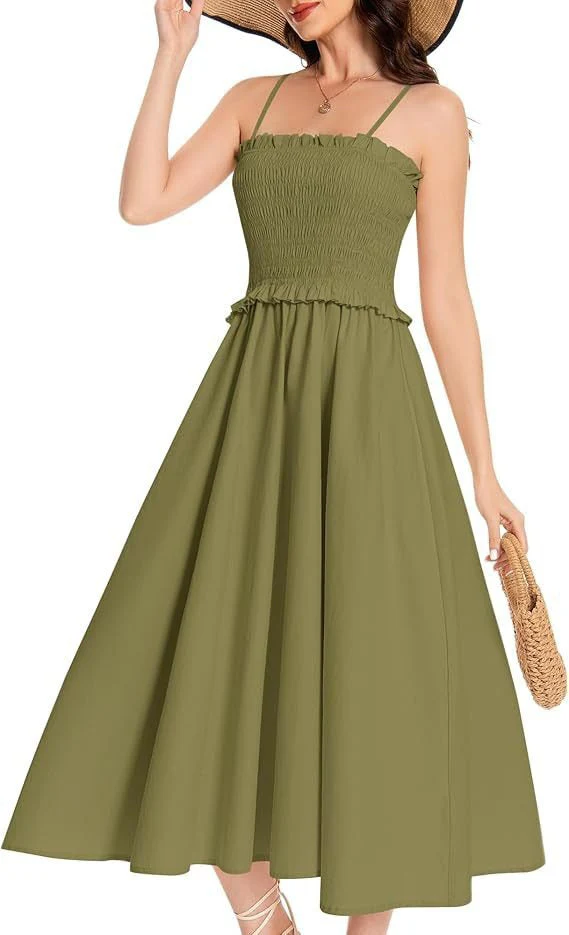 Damen Elastisches Maxikleid mit Rüschendetails und Geschmeidigem Material Heidi-Mode - Image 9