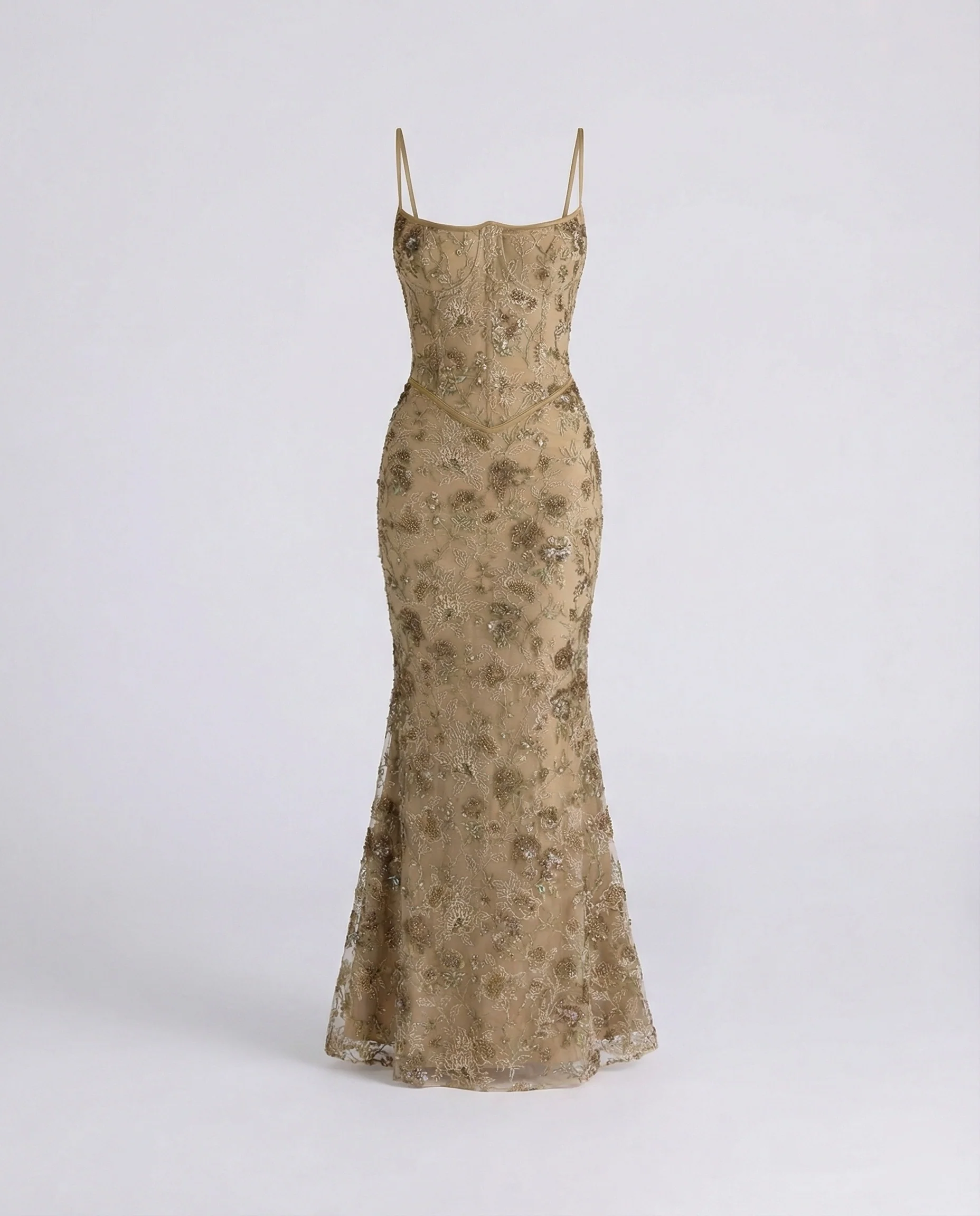 Abendkleid lang mit Spitze und Stickerei - Image 5