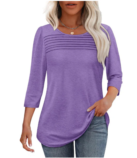 Damen Elegant geschnittenes Oberteil mit gerafften Details Heidi-Mode - Image 13