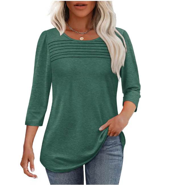 Damen Elegant geschnittenes Oberteil mit gerafften Details Heidi-Mode - Image 17