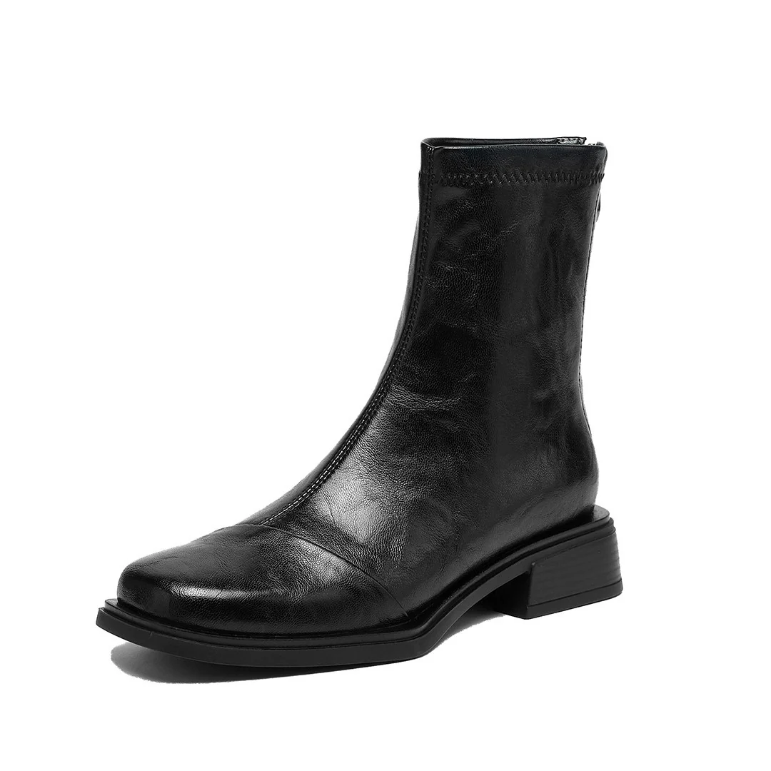 Damen elegante Ankle Boots mit modernem Reißverschluss und komfortablem Blockabsatz Heidi Mode - Image 5