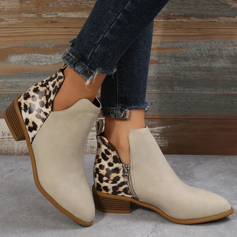 Damen elegante Ankle Boots mit modischem Leopardenmuster Heidi Mode - Image 3