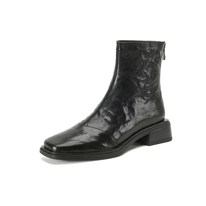 Damen elegante Ankle Boots mit modischer Metalloberfläche Heidi Mode - Image 5