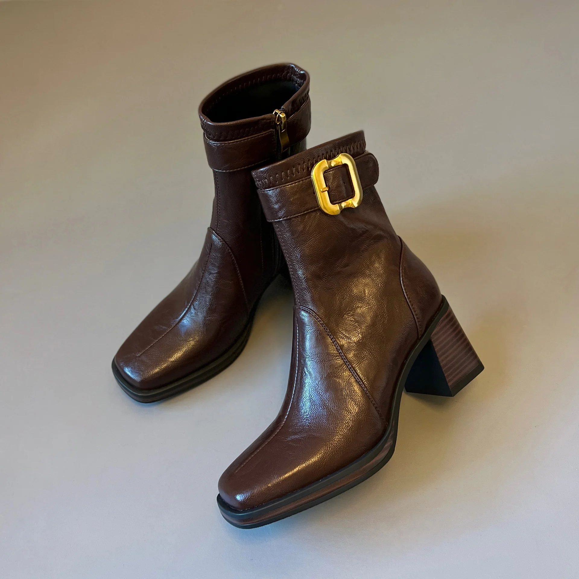 Damen Elegante Ankle Boots mit modischer Schnallen-Applikation Heidi Mode - Image 3