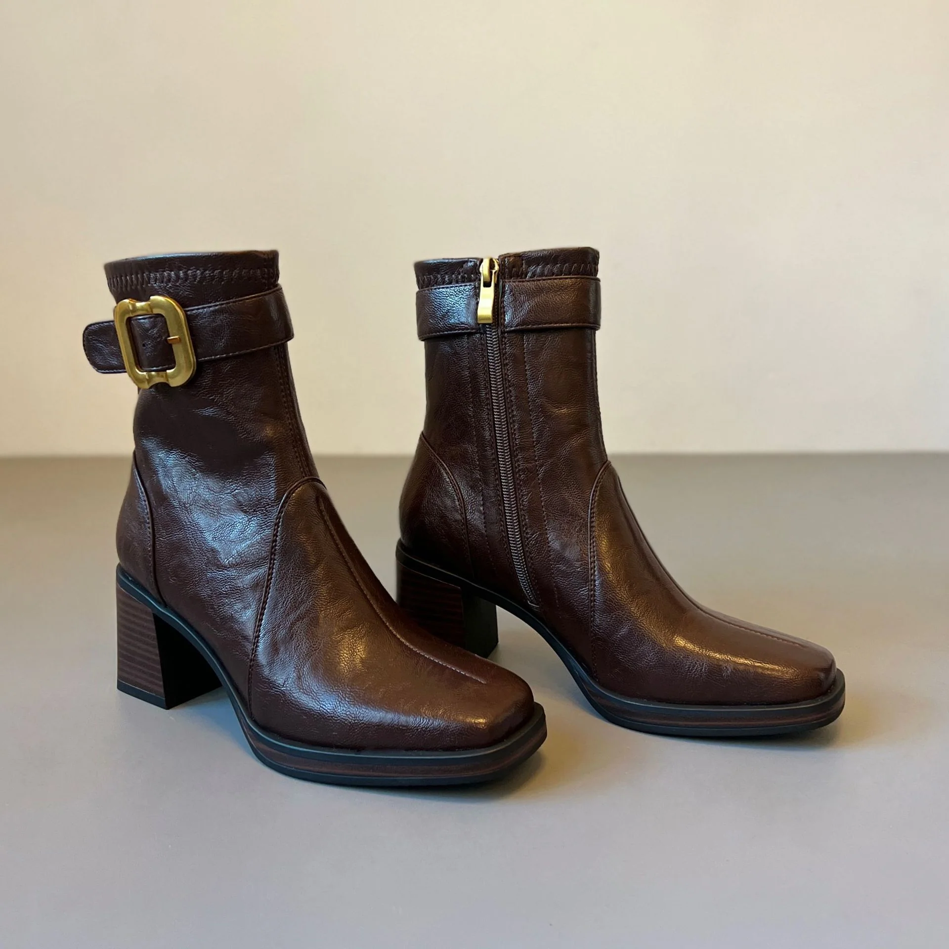 Damen Elegante Ankle Boots mit modischer Schnallen-Applikation Heidi Mode - Image 7