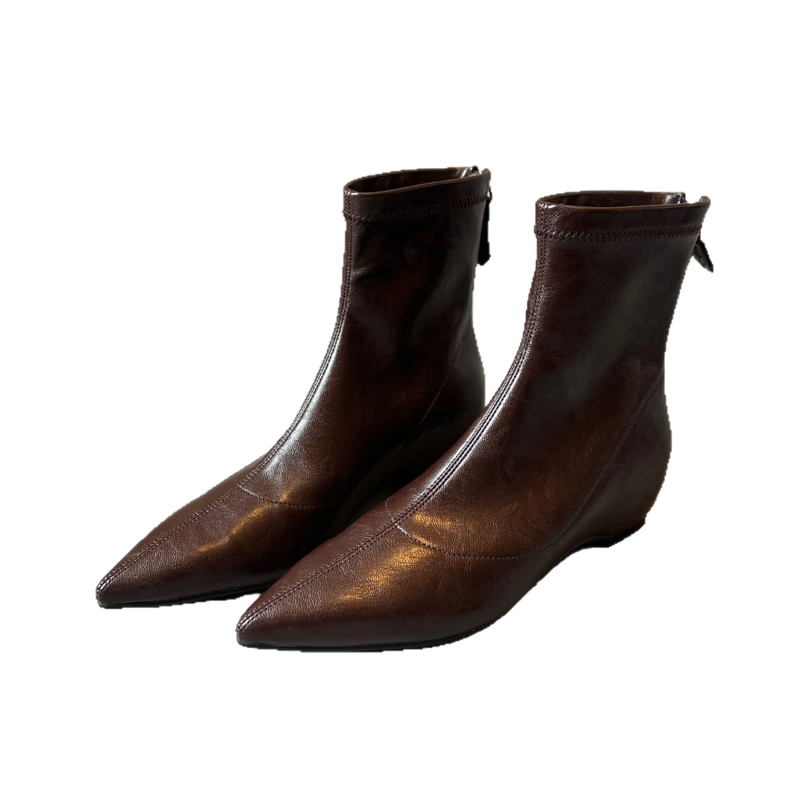 Damen elegante Ankle Boots mit spitzem Schnitt und dekorativem Reißverschluss Heidi Mode - Image 5