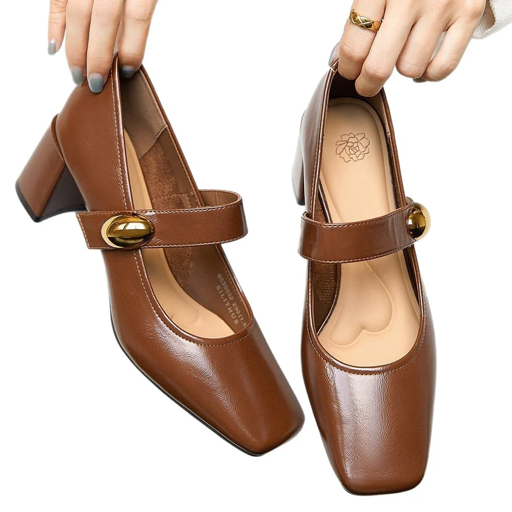Damen Elegante Ankle-Pumps mit modischem Riemen und komfortablem Blockabsatz Heidi Mode - Image 5
