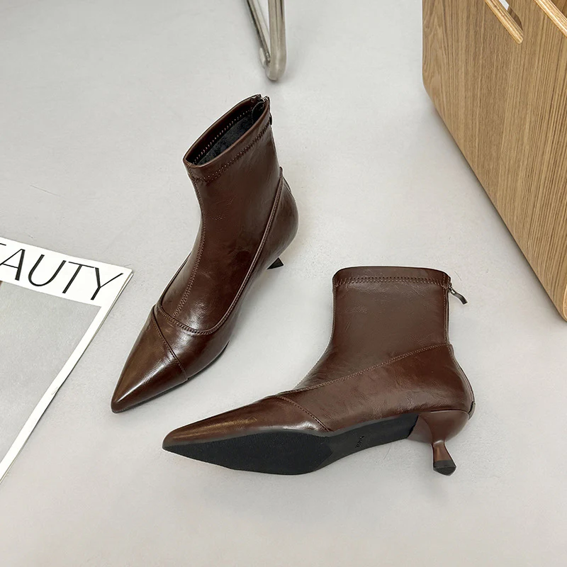 Damen elegante Ankleboots mit modischer Stiletto-Absatz und Reißverschluss Heidi Mode - Image 2