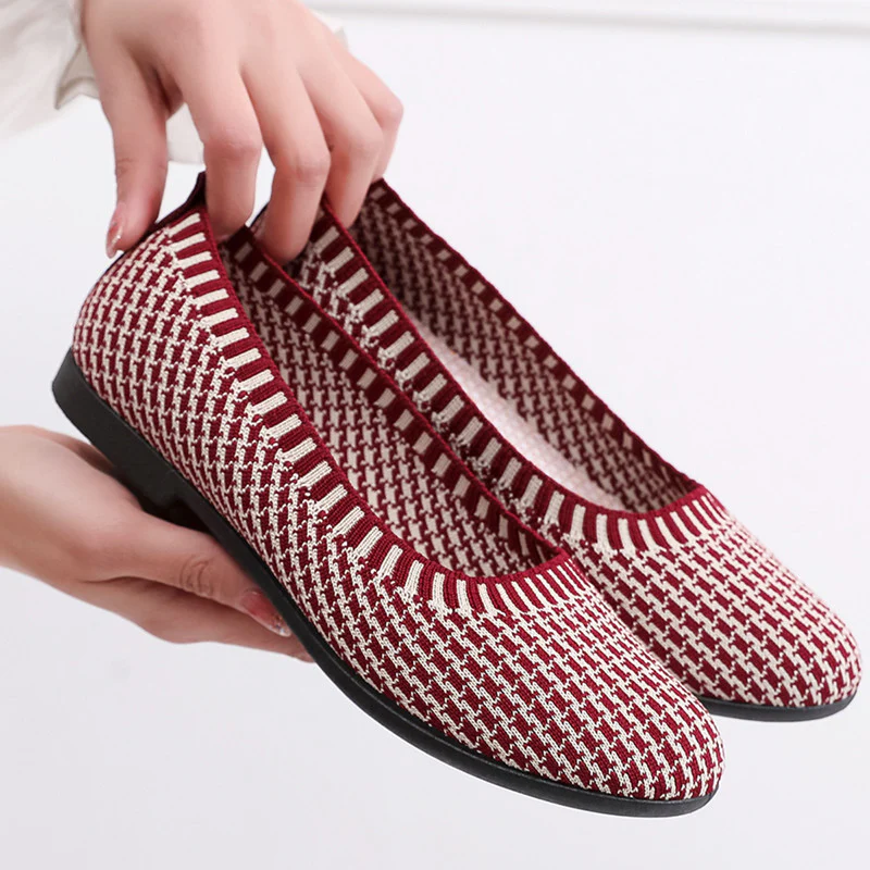 Damen Elegante Ballerinas aus atmungsaktivem Strickmaterial Heidi Mode - Image 2