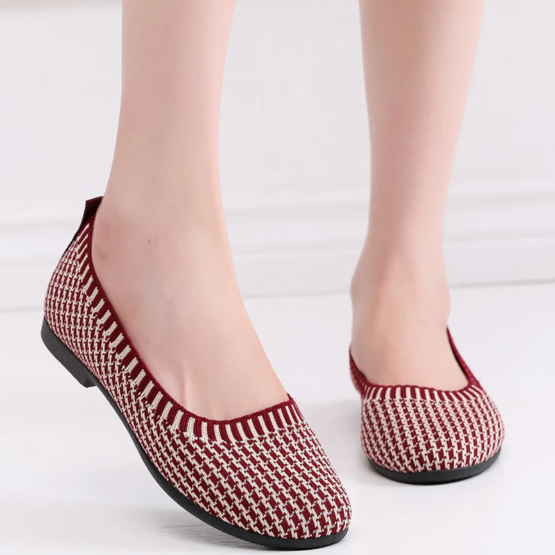 Damen Elegante Ballerinas aus atmungsaktivem Strickmaterial Heidi Mode - Image 3