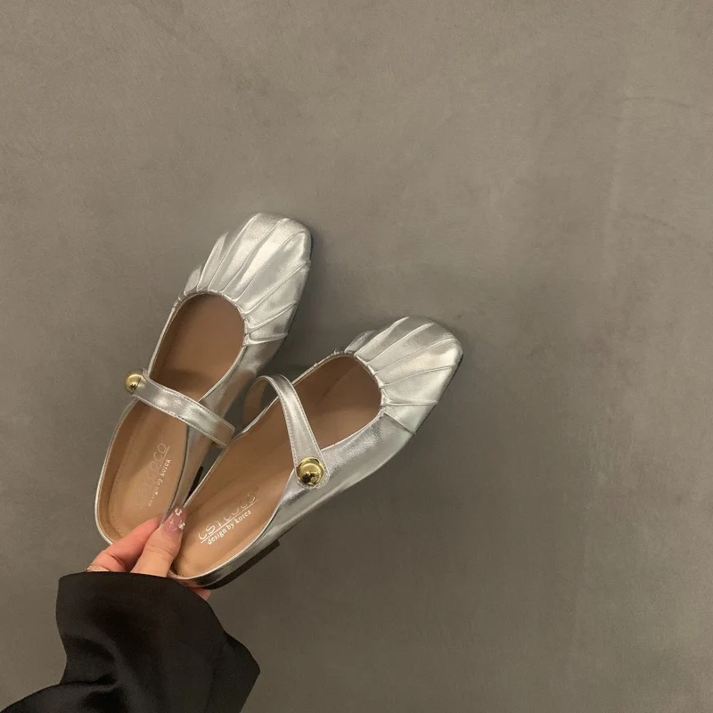 Damen elegante Ballerinas mit charmantem Riemchen und modischem Falten-Design Heidi Mode