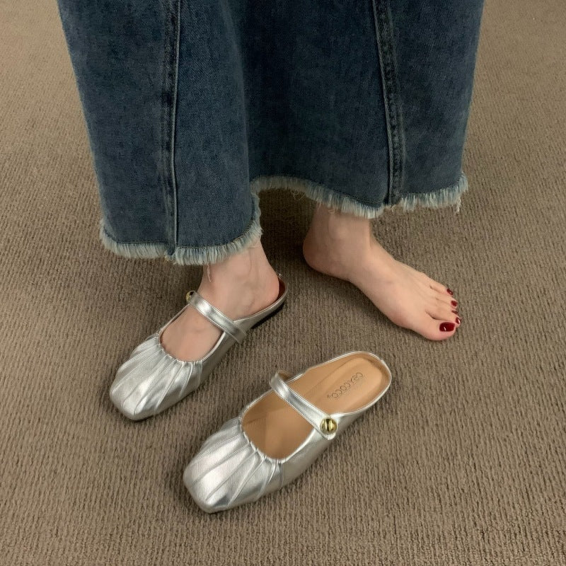 Damen elegante Ballerinas mit charmantem Riemchen und modischem Falten-Design Heidi Mode - Image 2