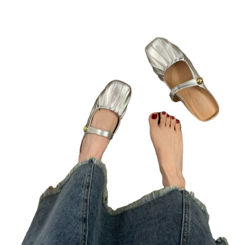 Damen elegante Ballerinas mit charmantem Riemchen und modischem Falten-Design Heidi Mode - Image 5
